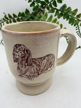 Dachshund Mug Frankoma Desert Gold Mug Signed Popowitz